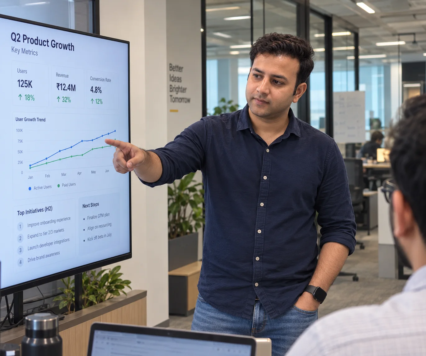 Subodh presenting paid search growth results